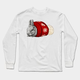 Kaninchen in Mütze Long Sleeve T-Shirt